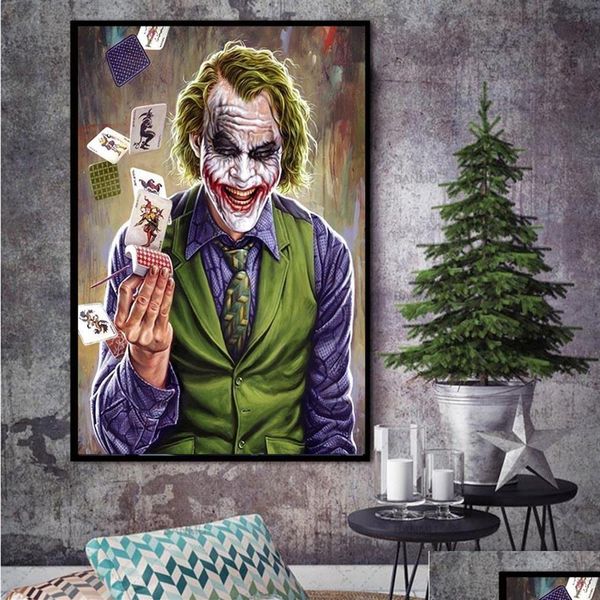 Gemälde Joker Leinwand Malerei Abstrakte Kunst Wandbilder für Wohnzimmer Poster Drucke Moderne Bilder237J Drop Lieferung Home Gar Dhq12