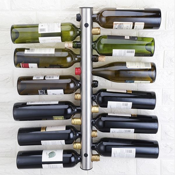Eiskübel und Kühler OOTDTY Kreatives Design Weinhalter Edelstahl 8 Flaschen Rack Bar Wandhalter 42 5x5cm 230719