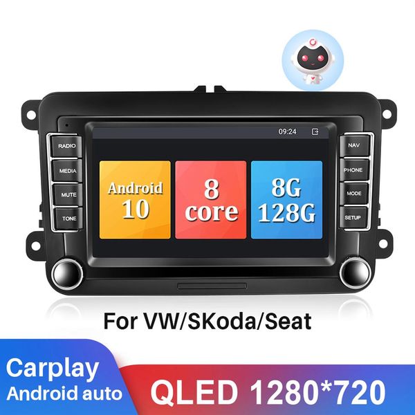 Android 10 Autoradio Audio Multimedia Player für VW Volkswagen Skoda Octavia Polo Golf Passat Sitz GPS Carplay Autoradio269a
