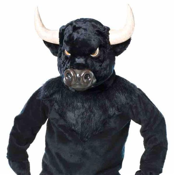 Fato de mascote touro preto personalizado 181u