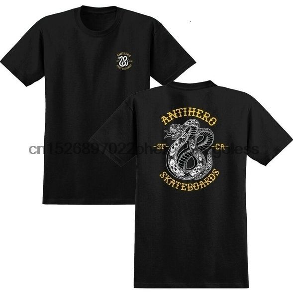 Camisetas masculinas Anti Hero 18 Snake Não pise no meu skate Camiseta preta S M L 230718