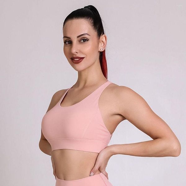 Yoga Outfit CXUEY Cross Beauty Back Reggiseno sportivo Nudo femminile Top Allenamento palestra di grandi dimensioni Top per donna Intimo Push Up Fitness