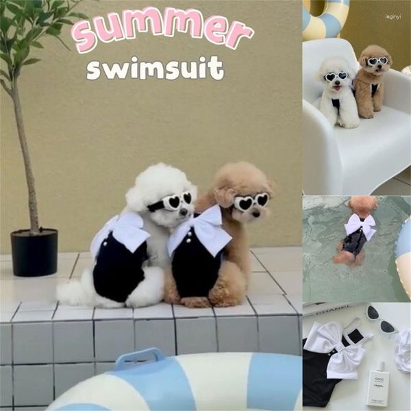Собачья одежда Pet Dogs Bownot Swimsuit Летний дышащий бассейн для бассейна Русан