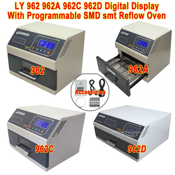 LY Display Digitale con Forno Programmabile per Saldatura a Riflusso SMD SMT Forno per Saldatura a Riflusso Programmabile Mini Saldatrice a Riflusso Forno 700W 110V 220V