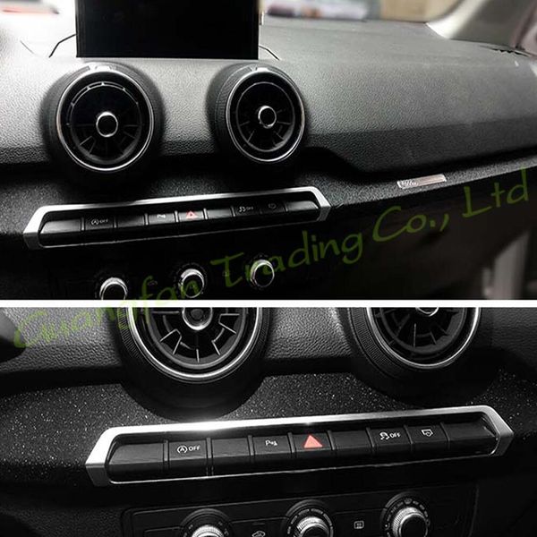 Painel de controle central interno maçaneta da porta 3d 5d fibra de carbono adesivos decalques estilo do carro capa peças produtos acessórios para aud242t