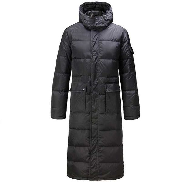 Piumino da uomo con cappuccio extra lungo 90% piumino d'anatra Cappotto da uomo Casual nero Capispalla Piumini da uomo Piumino spesso Piumino moda JK-784 HKD230720