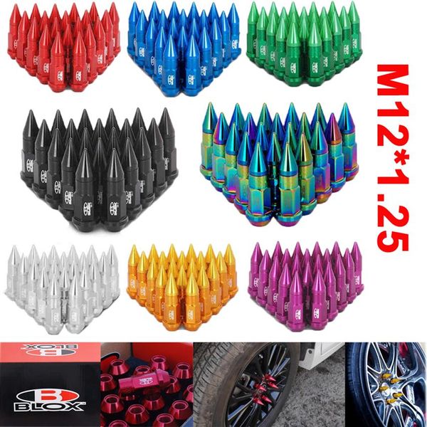 20pcs Set Blox Racing JDM Style 50mm Alüminyum Genişletilmiş Kabalık Somunları Tekerlekler için Başak Tekerlek Cıvatası Somun