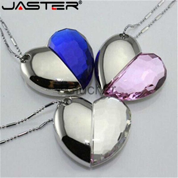 Карты памяти USB -карты памяти USB Stick Jaster Cartoon Cute Metal Crystal Heart Pendrive 4GB 8 ГБ 16 ГБ 32 ГБ 64 ГБ USB Flash Drive Палочка палочка Pen Drive U Диск x0720