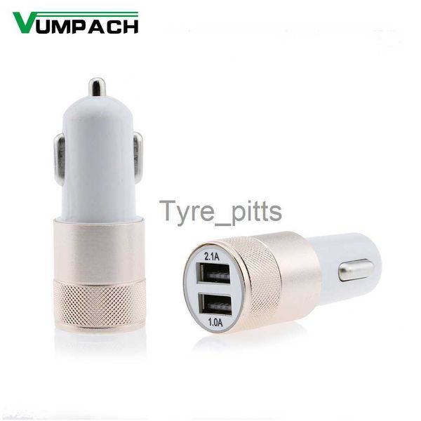 Другие батареи Chargers Dual USB Car-Charger 2.4a Выходные выводы Quick Charger Mobile Phone Adapter Adapter Sigar Зажигалка DC 12-24V Металлическое автомобильное зарядное устройство x0720