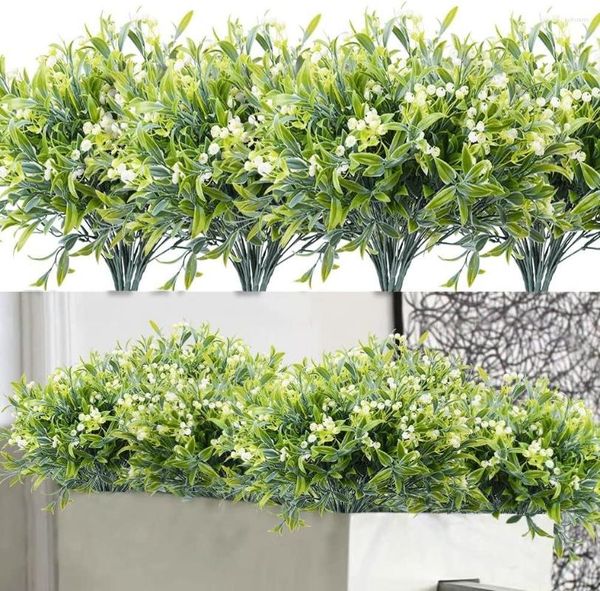 Fiori decorativi 6 pezzi Piante artificiali Simulazione finta Foglie di bambù bionico verde per l'abbellimento di vetrine di negozi di interni