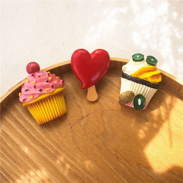 Lindo donut doce imã de mensagem de geladeira lembrancinhas simulação imã de comida para crianças decoração de porta mensagens dh002