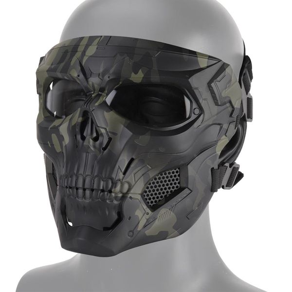 Máscara facial assustadora tática crânio mensageiro máscara para caça airsoft cs halloween festa festival filme adereços 243c