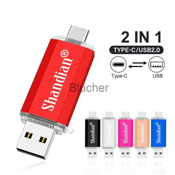 Hafıza Kartları USB Stick Bellek Kartları USB Stick OTG Cep Telefonu için USB 2.0 Flash Sürücü Type-C Pen Drive Ücretsiz Özel Bellek Çubuğu 64GB/32GB/16GB Gerçek Kapasite U Disk X0720