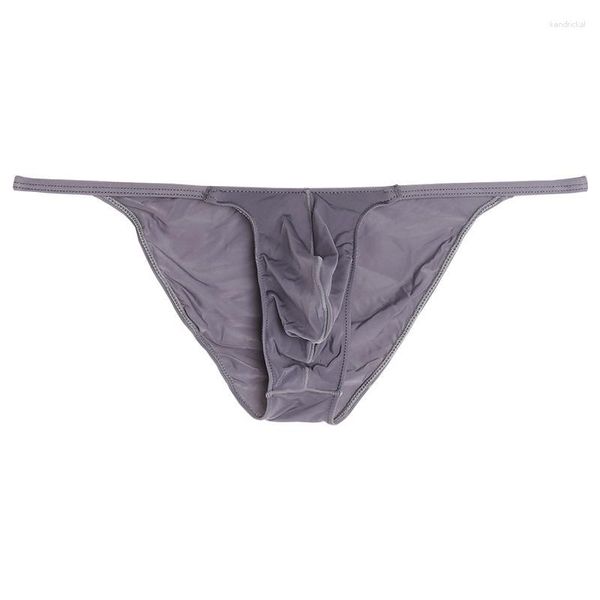 Cueca masculina Gerba Cuecas masculinas de cor sólida Ice Silk Bolsa de cintura baixa Jockstrap Fina Juventude Sexy Secagem rápida Pequena