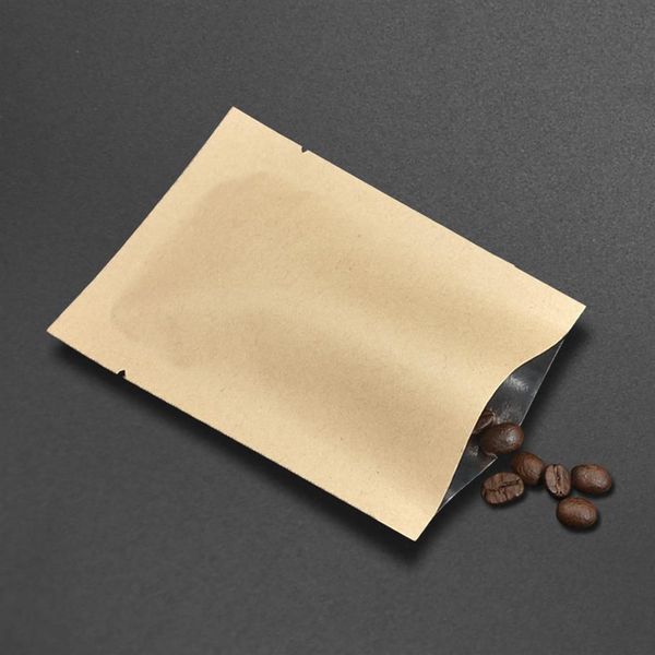 Sacos de embalagem de papel kraft planos de vários tamanhos, bolsa a vácuo para armazenamento de alimentos, folha de alumínio aberta, café, chá em pó, drysaltery 319O