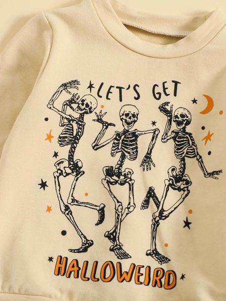 Set di abbigliamento Set di costumi di Halloween per neonato Felpa e pantaloni di zucca a maniche lunghe Completo autunno-inverno in 2 pezzi