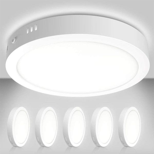 Luminárias embutidas LED luminária de teto de painel de montagem embutida 24W AC85-265V Lâmpada embutida plana redonda montada em superfície para armário Hallwa226O
