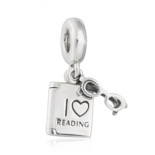 Amuletos de livro Love Reading autênticos S925 contas de prata esterlina se encaixam em pulseiras de joias DIY 791984247B