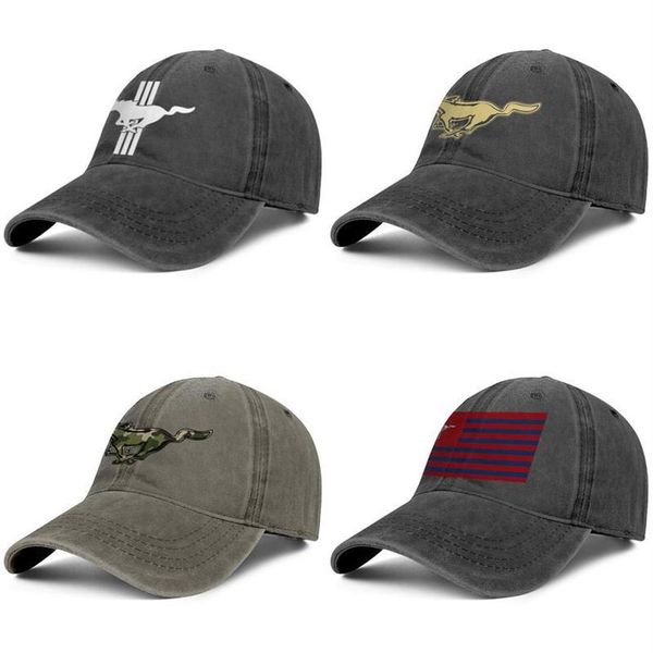 Stilvolle Ford Mustang Nationalflagge für Unisex Denim Baseball Cap Golf Classic Hats schwarzes Camouflage-Logo Ford Trucks ca231p