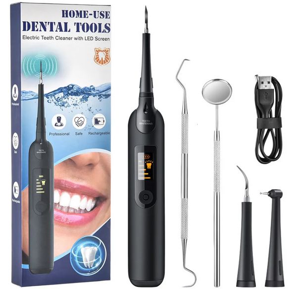 Sbiancamento dei denti elettrico Macchie dei denti Raschietto per tartaro Rimuovere Detergente per denti Cura dell'irrigazione orale Dentale ad alta frequenza