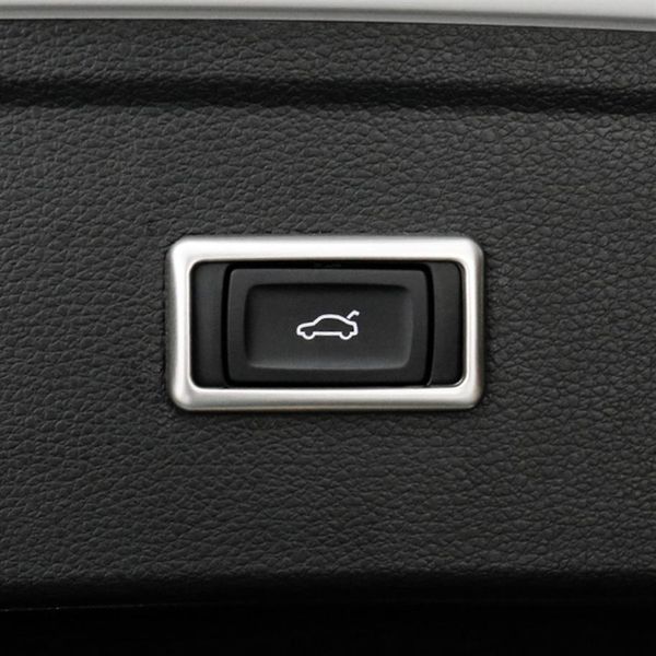 Decalcomanie della decorazione del telaio del pulsante dell'interruttore della porta di coda elettrica dell'automobile per Audi Q5 FY 2018 2019 Accessori interni in acciaio inossidabile269h