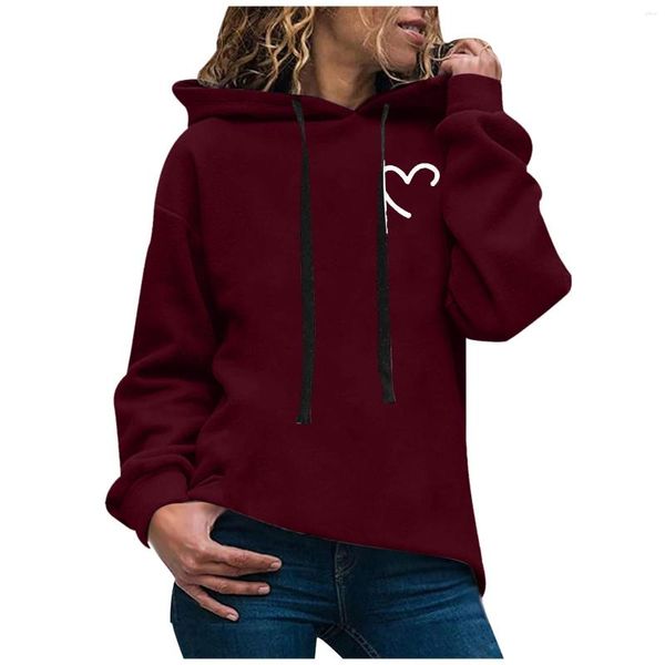 Felpe con cappuccio da donna Felpe con cappuccio da donna Felpe con cappuccio a maniche lunghe stampate amore di grandi dimensioni Abbigliamento Liquidazione Sudaderas