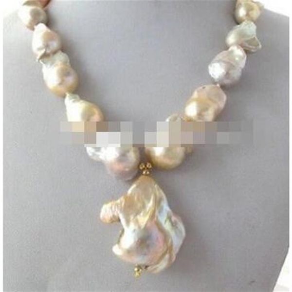 Jewelr 003028 Natural Light Pink Lavanda Insolito Keshi Keishi Collana di perle barocchePendant3478