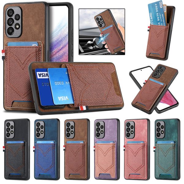 Jeans Pocket Design Shell per Samsung Galaxy A73 A82 M62 M32 A72 M14 A03 A70 A31 A41 M53 A70S F62 Custodia a portafoglio con slot per schede magnetiche
