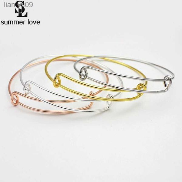 Filo all'ingrosso regolabile braccialetto braccialetto cavo espandibile braccialetti di fascino braccialetti gioielli regalo delle donne fai da te 10 pezzi lotto L230704