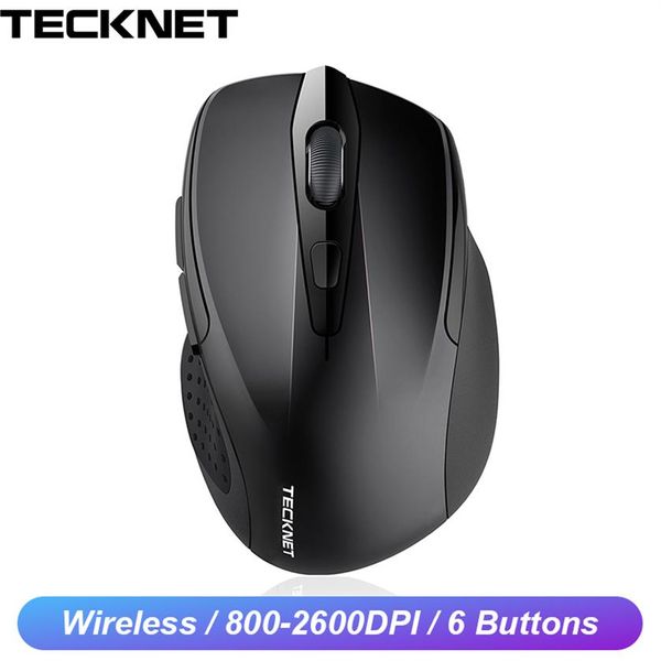 Tecknet Optical Wireless Maus 2600DPI 2 4GHz Kordless Ergonomie Mäuse mit USB -Empfänger Computer nach Desktop Notebook PC LJ163G