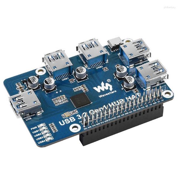 CAPPELLO HUB 3.2 Gen1 per Raspberry Pi 4B 3B 2B Zero W WH con 4 porte USB PlugPlay senza driver