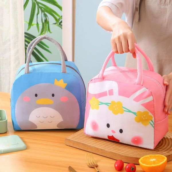 Borse portaoggetti Borsa termica per frigorifero portatile Borsa per il pranzo isolata per la scuola per bambini Tote Food Small Cooler Pouch