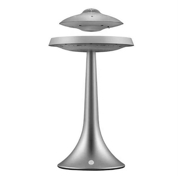 Alto-falantes Bluetooth inteligentes estilo UFO carregamento maglev sete cores luzes LED baixo estéreo carregamento sem fio à prova d'água HIFI lâmpada de mesa 302M