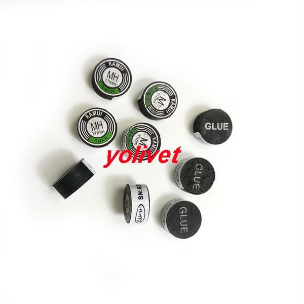 10pcs 11mm Taiwan Kamui Pool Snooker dicas em M MH Mais recente preto com design de círculo verde dicas de taco Bilhar acc2885