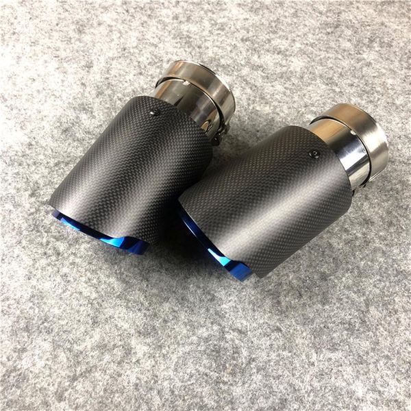 Suggerimenti per marmitta di scarico Akrapovic in vera fibra di carbonio opaca universale da 2 pezzi per tubi posteriori per auto288Z