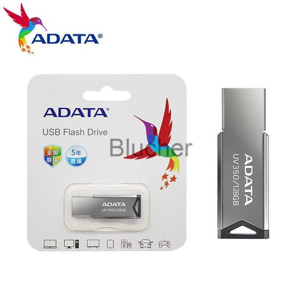 Schede di memoria USB Stick ADATA USB Flash Drive UV350 128GB 64GB 32GB Pen Drive USB 32 Pendrive Metal Flash Drive Disco U ad alta velocità per computer x0720