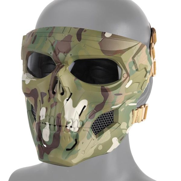 Maschera tattica a pieno facciale Attrezzatura tattica esterna Caccia Aorsoft Paintball Shooting Camouflage Combat CS Halloween Party Mask298O