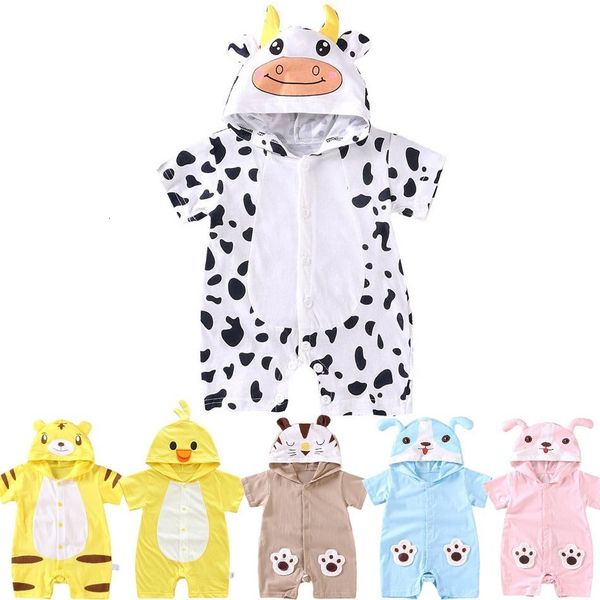 Macacão 3-24 Meses Roupas de Bebê Crianças Desenhos Animados Macacão Crianças Meninas Meninos Unissex Bonito Roupa de Dormir Verão Animal Traje Infantil Pijama 230720