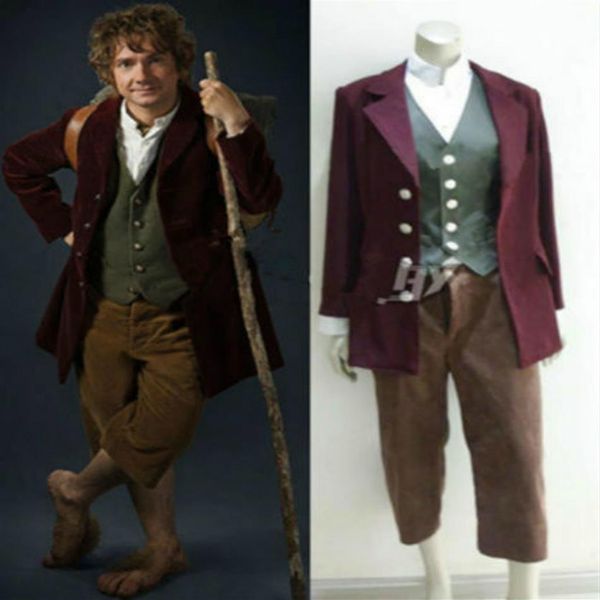 Lo Hobbit Il Signore degli Anelli Bilbo Baggins Costume Cosplay202e