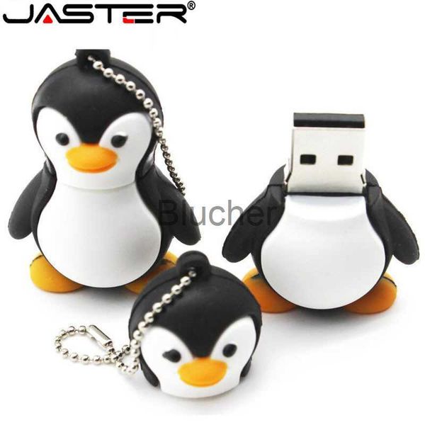 Schede di memoria Chiavetta USB JASTER Pinguino cartone animato originale Chiavetta USB U Disco USB Creativo Pendrive 4gb 8gb 16gb 32gb 64gb Memory Stick Capacità reale x0720