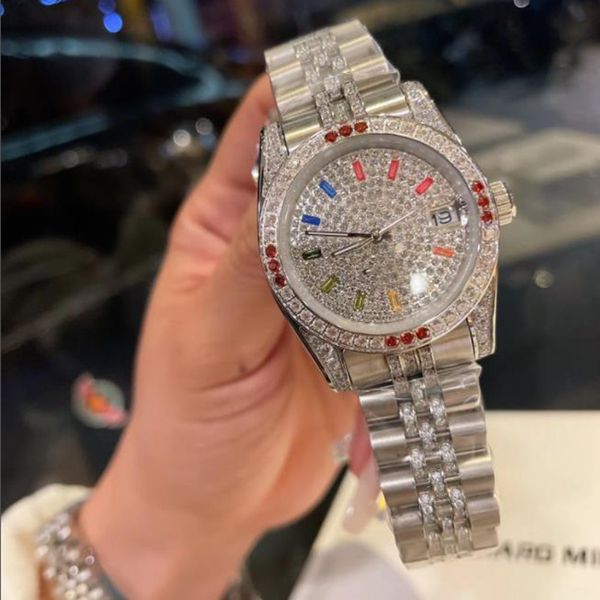 Relógio de bateria de quartzo feminino designer clássico 31MM relógio 904L diamante todo em aço inoxidável mostrador de diamante safira relógio à prova d'água montre de luxe