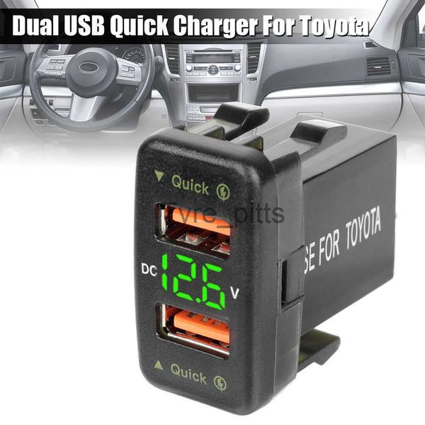 Outros carregadores de baterias 24 v 12 v carregadores usb do carro adaptador de energia soquete qc 3.0 indicador led carregamento do telefone móvel voltímetro acessórios de teste para toyota x0720