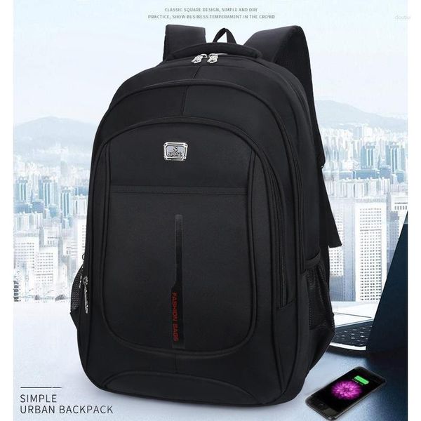 Schultaschen prägnant Männer Rucksack hochwertige Oxford Laptop für klassische Business-Tasche schwarz solide Reise