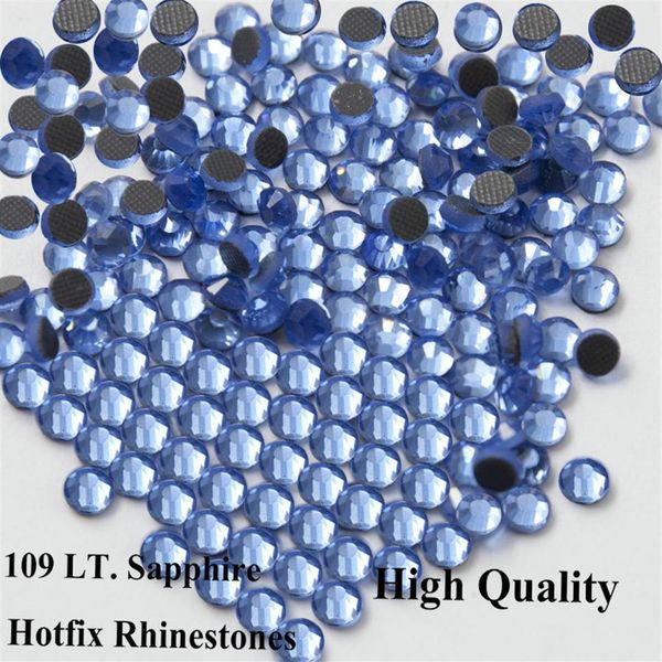 Noções de costura SS6-SS30 DMC Fix Rhinestone Flatback Glass Iron on Stone Light Sapphire Decoração de roupas Top Quality316A