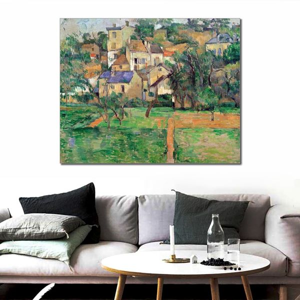 Çağdaş soyut tuval sanat manzarası l Hermitage Pontoise Paul Cezanne Resim El Boyalı