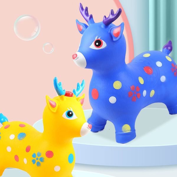 Balloon Kid Chartable Jumping Deer Seer Toy Toys и девочки ПВХ животные густые материалы для защиты Материал Маунт -кукла 230719