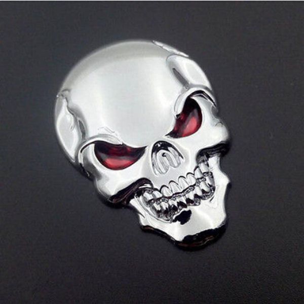 10PCS Lot 3D Skull Car Boot Chrome Badge Universal Auto Art Rear Truck Emblem Sticker222K