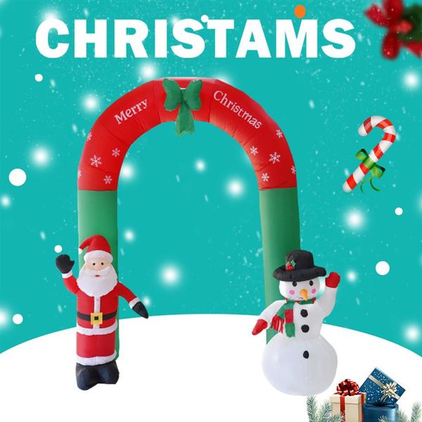 Şişme açık Noel dekorasyonu Noel Baba Snowman Arch Merry Xmas Props Ev Alışveriş Merkezi Bar Noel Dekorasyonları275L