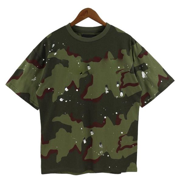 Moda de verão T-shirt de camuflagem de marca masculina Casual com decote em O de algodão Streetwear T-shirt de academia masculina de manga curta Tops