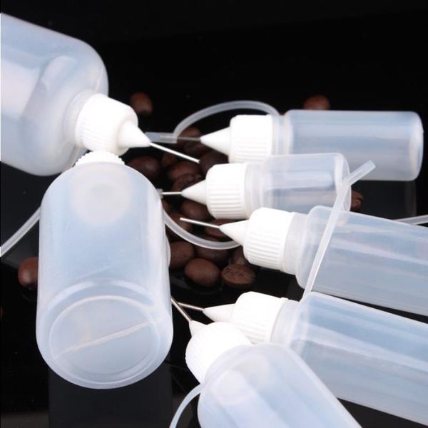 Preço de Atacado 500Pcs 5ml 10ml 15ml 20ml 30ml 50ml 100ml Translucence Plastic Needle Bottles with Needle Tips Caps LDPE Bottles Infuse Dfer